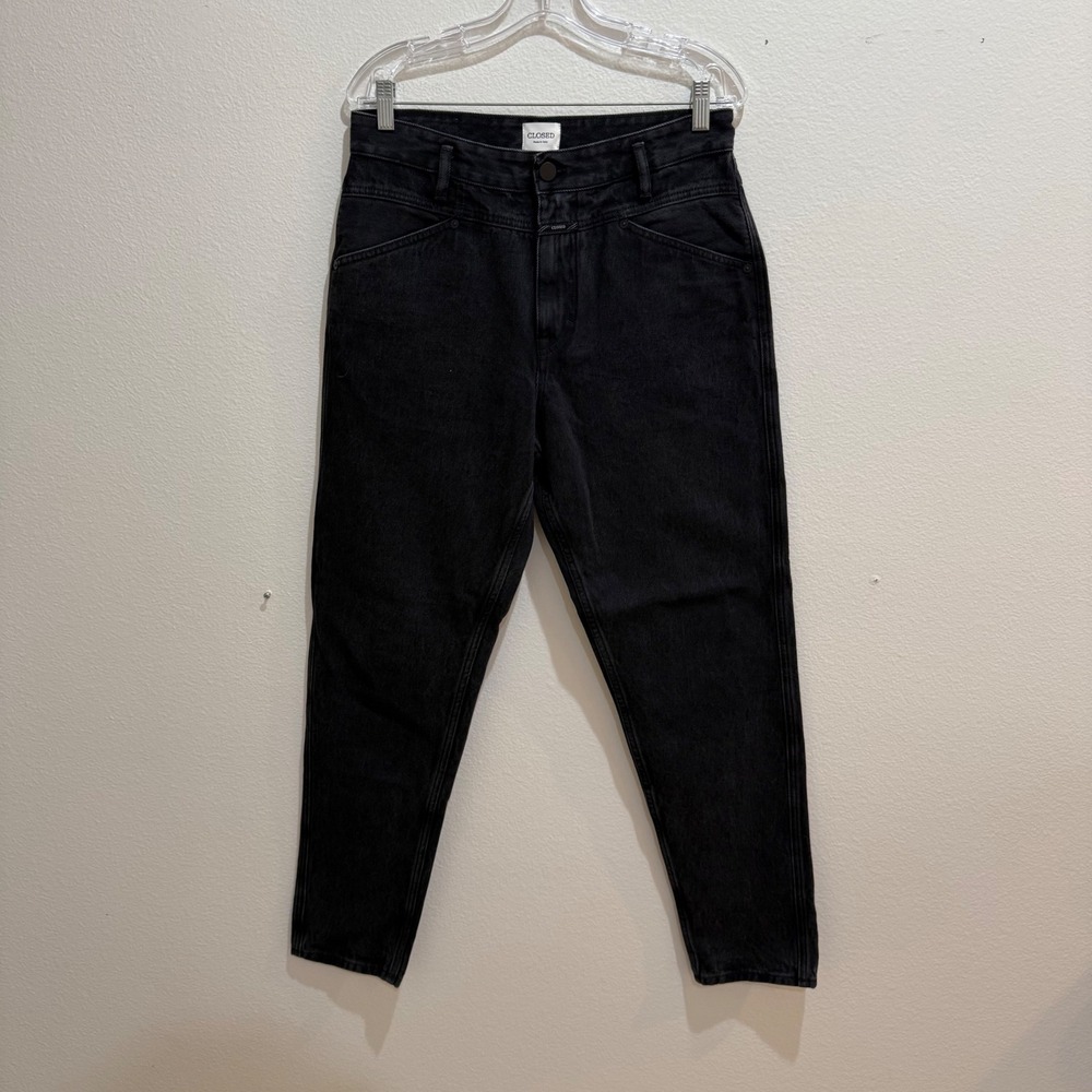 Closed Pedal Pusher High Waisted Jeans Washed Black Tapered Made in Italy Sz 31